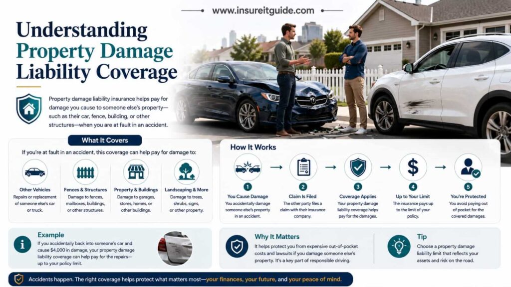 Infographic showing property damage liability insurance coverage