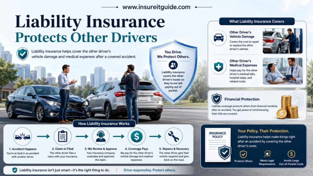 Beginner guide infographic explaining liability insurance coverage