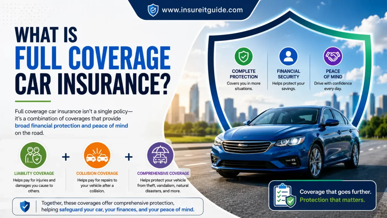 What is full coverage car insurance illustrating liability, collision, and comprehensive coverage that help protect drivers and their vehicles
